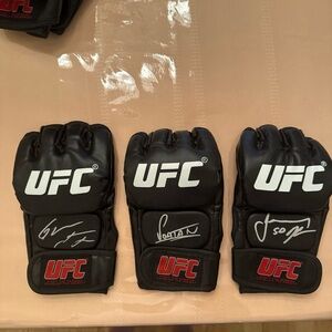Alex Pereira Jamahal Hill & Glover Teixeira Signed Autographed UFC Glove COA